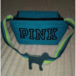 PINK Victoria's Secret Lunchbox with Keychain Blue Green Black